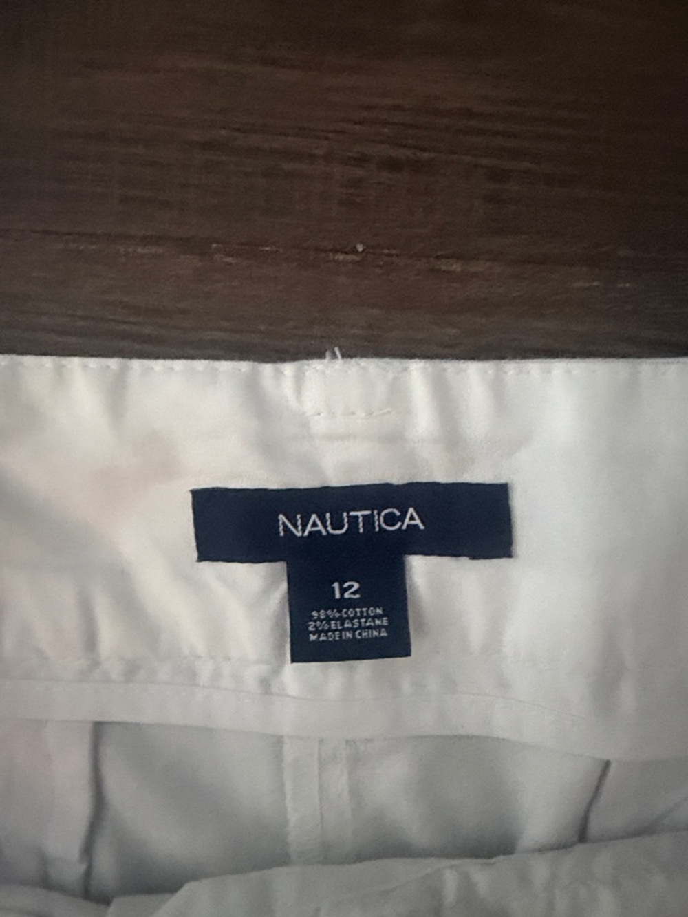 NWOT Nautica White Women's Cotton Chino Bermuda Shorts Size 12 - Picture 3 of 6